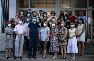 Fotka učiteľského zboru "rúšková" v šk. roku 2020/2021