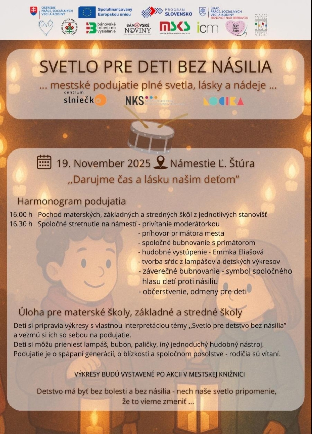 plagat svetlo pre deti bez nasilia